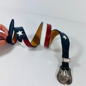Nocona Stars and Stripes Flag Belt Size 30